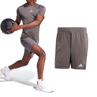 【adidas 愛迪達】Designed For Training 男款 灰色 修身 反光 訓練 兩側開衩 短褲 IS3734