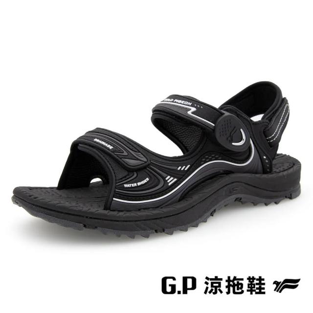 【G.P】EFFORT+戶外休閒磁扣涼拖鞋 女鞋(黑色)