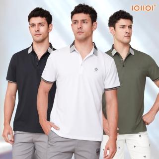 【oillio 歐洲貴族】3色 短袖商務休閒POLO衫 透氣吸濕排汗 彈力 簡約風格(法國品牌)