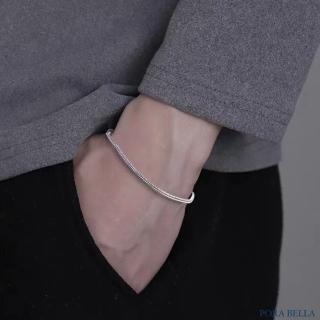 【Porabella】925純銀簡約款手鍊 小眾設計 氣質手飾 個性設計水波款手鏈 銀飾 Bracelets