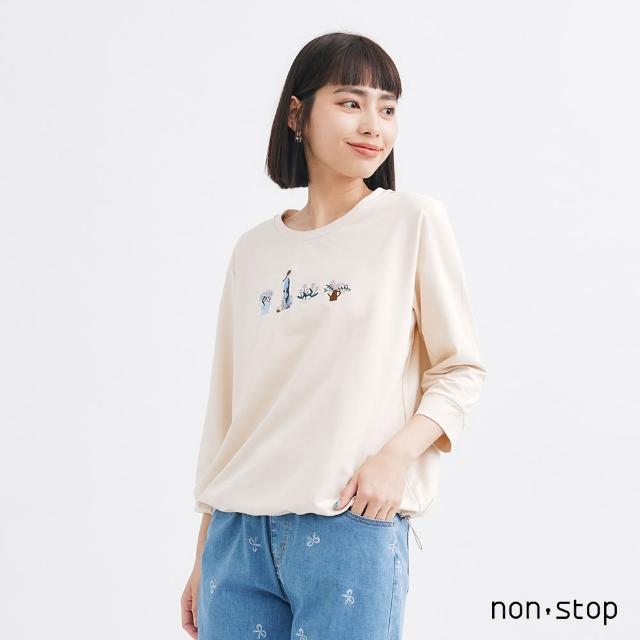 【non-stop】田園女孩刺繡T恤-2色