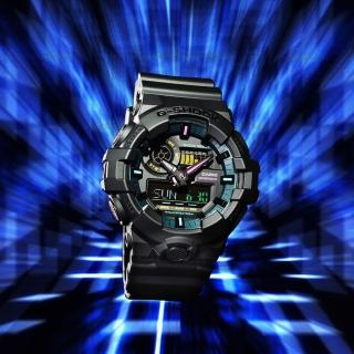 【CASIO 卡西歐】G-SHOCK 電競 虛擬世界 強悍螢光 人氣雙顯錶 53.4mm(GA-700MF-1A)