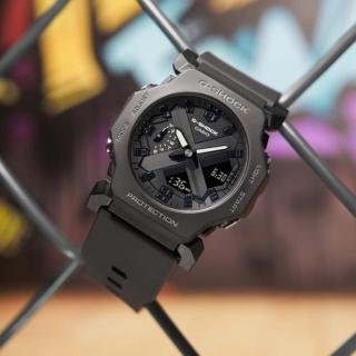【CASIO 卡西歐】G-SHOCK 未來強悍 輕巧簡約 極酷黑 雙顯手錶 42.1mm(GA-2300-1A)