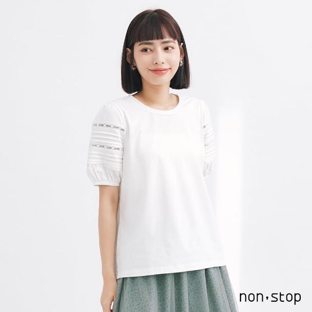 【non-stop】質感蕾絲剪接短袖T恤-2色