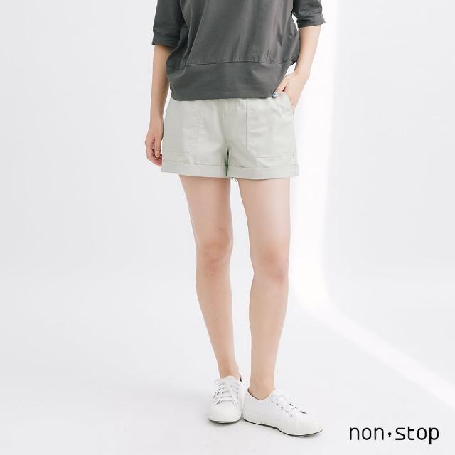 【non-stop】休閒彈力素面短褲-2色