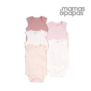 【Mamas & Papas】幸福感-無袖包屁衣5件組-粉(5種尺寸可選)