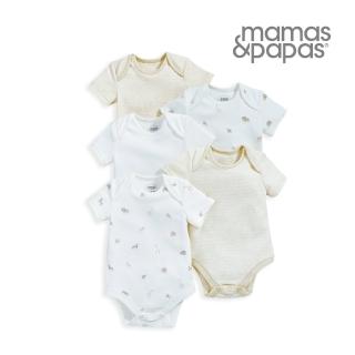 【Mamas & Papas】掌心動物-短袖包屁衣5件組(5種尺寸可選)