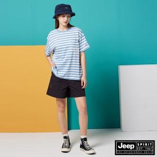 【JEEP】女裝 多口袋涼感工作短褲(黑)