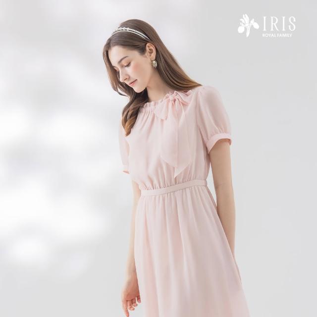 【IRIS 艾莉詩】飄逸荷葉領雪紡連衣裙-3色(42654)