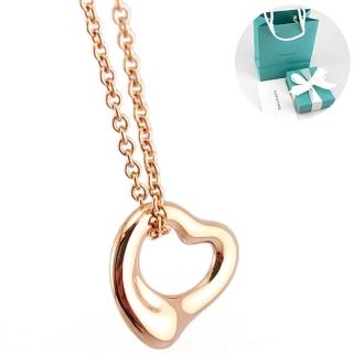 【Tiffany&Co. 蒂芙尼】18K玫瑰金 Open Heart心型墜飾項鍊