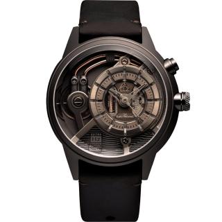 【THE ELECTRICIANZ】Steel Brown Z - Leather 45mm 青銅棕色獨家電路發光手錶(ZZ-A4C/02-CLC)
