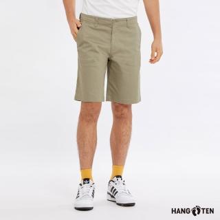 【Hang Ten】男裝-RELAXED FIT人字紋口袋貼帶休閑短褲(薄荷綠)