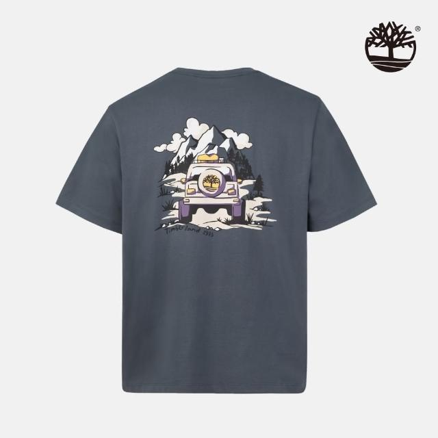 【Timberland】中性深灰色背後圖案短袖T恤(A2PBJDH3)