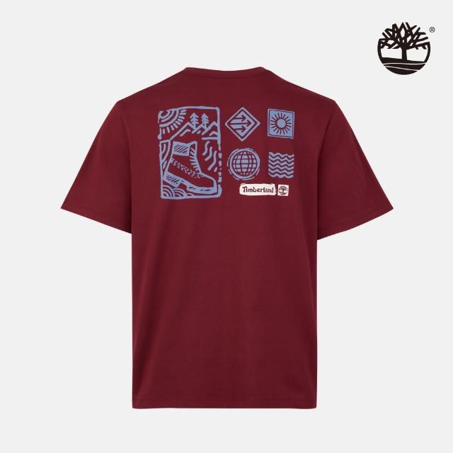 【Timberland】中性紅褐色背後圖案短袖T恤(A2P4MEIC)