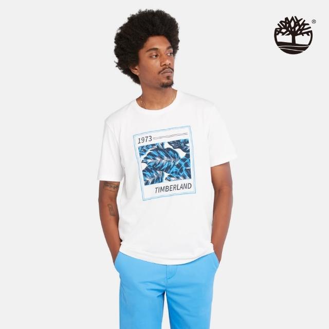 【Timberland】男款白色LOGO T恤(A655S100)