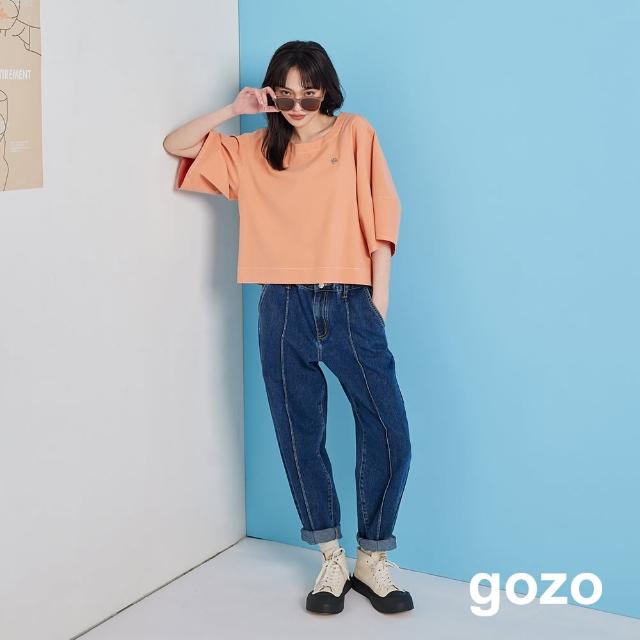 【gozo】金屬標7分寬袖造型上衣(兩色)
