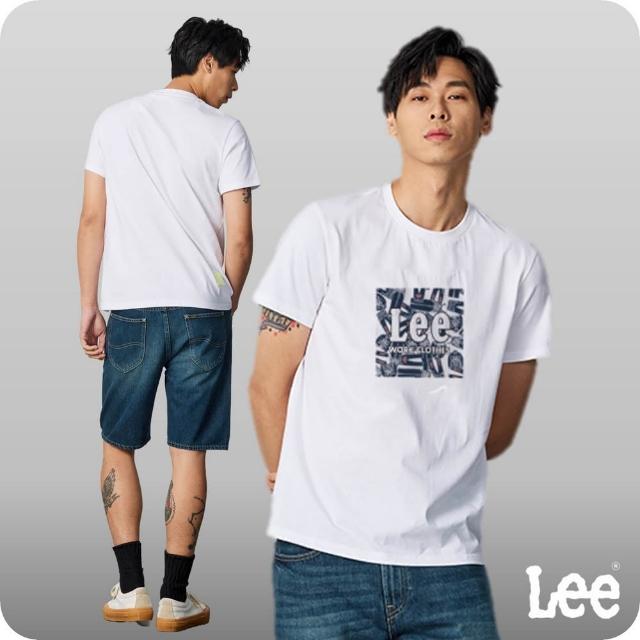 【Lee 官方旗艦】男裝 短袖T恤 / 方形LOGO印花 經典白 標準版型(LB402007K14)
