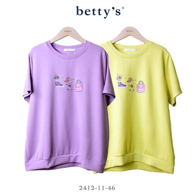 【betty’s 貝蒂思】隨性手繪插畫印花短袖T-shirt(共二色)