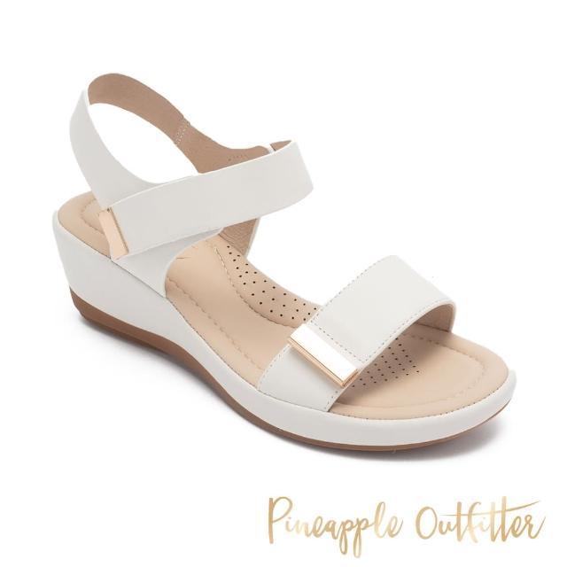 【Pineapple Outfitter】ICKETT 真皮寬帶舒適休閒涼鞋(白色)