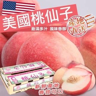 【WANG 蔬果】美國加州桃仙子水蜜桃4kgx1箱(18-21顆/箱_原裝箱/空運直送)