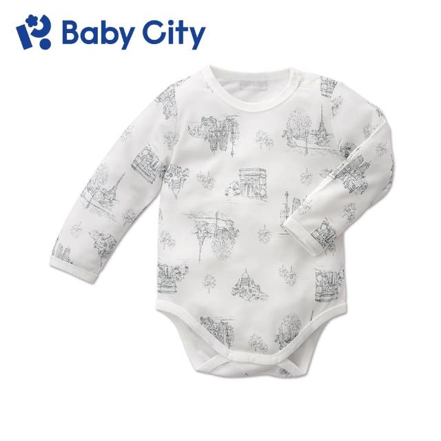 【BabyCity娃娃城 官方直營】天絲棉長袖肩開連身衣/歐洲白(80-100cm)