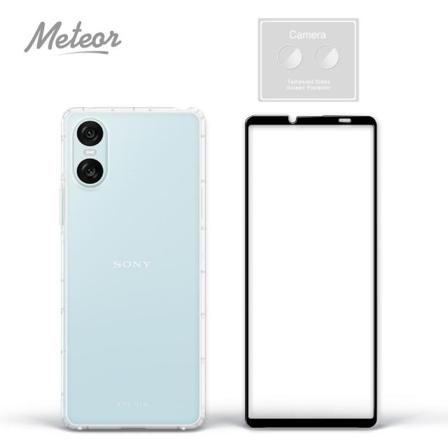 【Meteor】SONY Xperia 10 VI 手機保護超值3件組(透明空壓殼+鋼化膜+鏡頭貼)