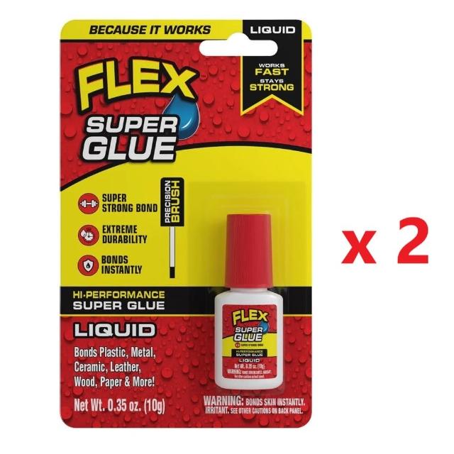 【FLEX SEAL】Flex Super Glue飛速超級瞬間膠10g-液狀附刷(限量贈送3g*2入)