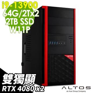 【Acer 宏碁】i9 RTX4080雙GUP工作站(Altos P150F8/i9-13900/64G/2TSSD+2TBX2 HDD/RTX4080-16G X2/W11P)