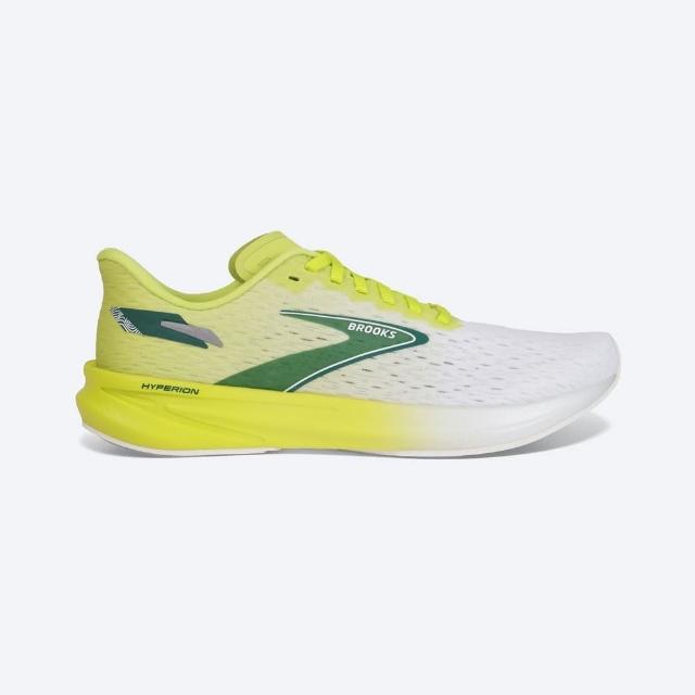 【BROOKS】Hyperion 男 慢跑鞋 運動 訓練 競速 跑鞋 氮氣中底 透氣 螢黃 白(1104071D343)