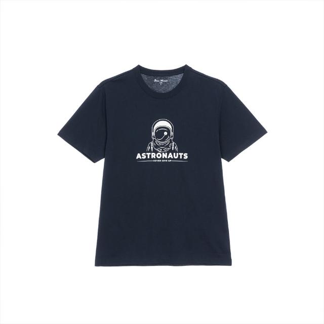 【GIORDANO 佐丹奴】男裝太空人系列印花短袖上衣(07 海軍藍)