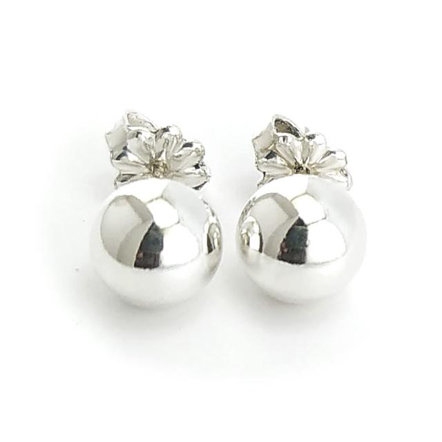 【Tiffany&Co. 蒂芙尼】925純銀-Hardwear 圓珠墜飾針式耳環