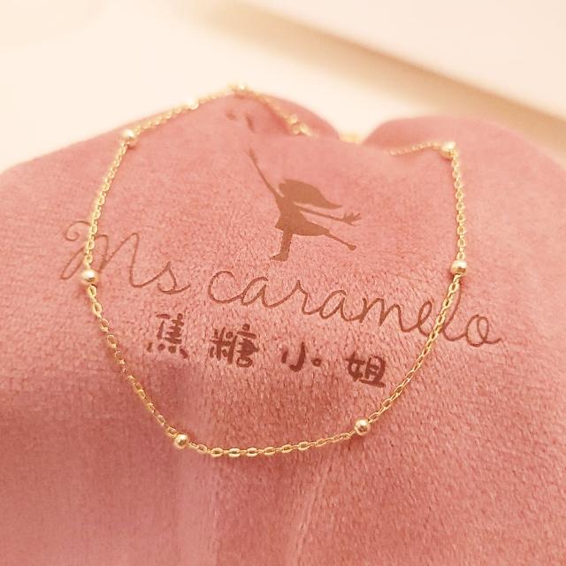 【Ms caramelo 焦糖小姐】925純銀鍍K黃腳鍊(豆豆腳鍊)