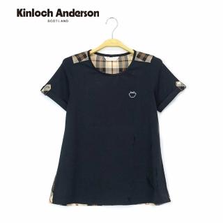【Kinloch Anderson】後格紋配飾短袖上衣 金安德森女裝(KA0655307)