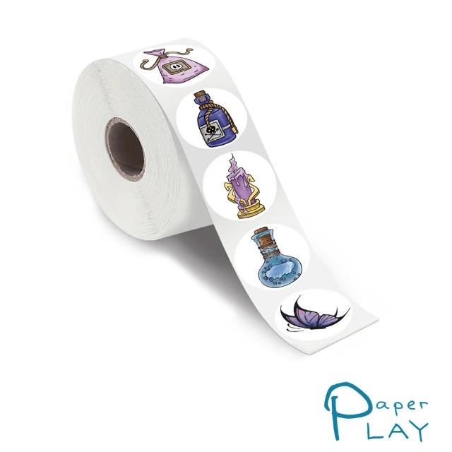 【Paper Play】創意多用途標籤貼紙-紫色魔法月亮之夜 標籤貼 獎勵貼 封口貼 200枚入(標籤貼紙 標籤貼)