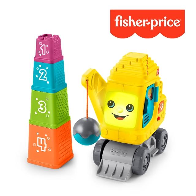 【Fisher price 費雪】數字堆疊工程車組(玩具車/彌月禮/啟蒙玩具/嬰兒玩具)