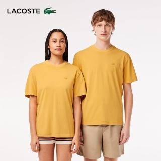 【LACOSTE】中性款-天然染色針織短袖T恤(黃色)