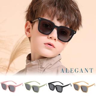 【ALEGANT】假期時尚多款任選5-13歲兒童專用輕量矽膠彈性太陽眼鏡(台灣品牌UV400偏光墨鏡)