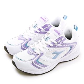 【DIADORA】女 迪亞多那 專業輕量復古慢跑鞋 E楦反光系列(白紫藍 33672)