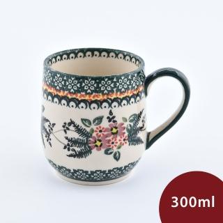【波蘭陶】Cerraf 卡布其諾杯 300ml 波蘭手工製 馬克杯 咖啡杯 水杯(碧綠幽然系列)