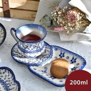 【波蘭陶】Cerraf 花茶杯+茶托點心盤組 200ml 波蘭手工製 馬克杯 點心盤(蕙質蘭心系列)