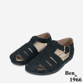 【Ben&1966】高級牛磨砂皮知性文青魚骨涼鞋-24641