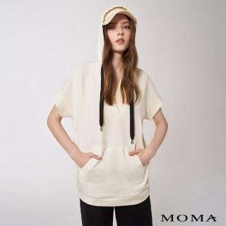 【MOMA】寬鬆廓型連帽太空棉上衣(杏色)
