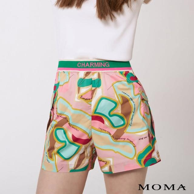 【MOMA】迷幻印花大口袋短褲(粉色)