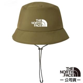【The North Face】中性款 LOGO FUTURELIGHT BUCKET HAT 防水透氣遮陽登山健行圓盤帽(5FXK-37U 軍綠 N)