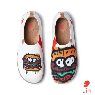 【uin】西班牙原創設計 女鞋 快樂漢堡彩繪休閒鞋W1011465(彩繪)