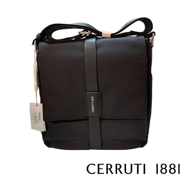 【Cerruti 1881】限量2折 頂級義大利肩背包斜背包 全新專櫃展示品(黑色 CEBO06654N)