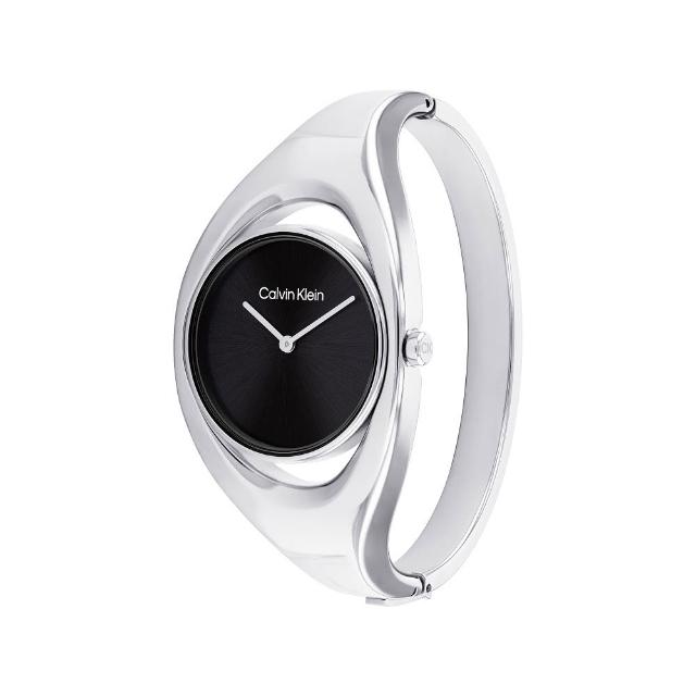 【Calvin Klein 凱文克萊】CK 典雅氣質手環式腕錶 白鋼CX黑面(25200392)
