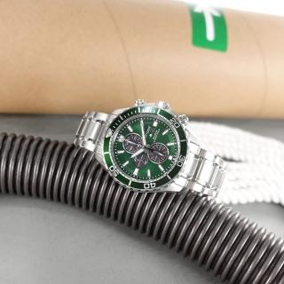 【CITIZEN 星辰】PROMASTER 光動能 計時碼錶 日期 防水200米 不鏽鋼手錶 綠色 44mm(CA0820-50X)