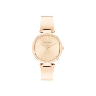 【Calvin Klein 凱文克萊】CK 典雅氣質 手環式腕錶 玫瑰金面(25200308)
