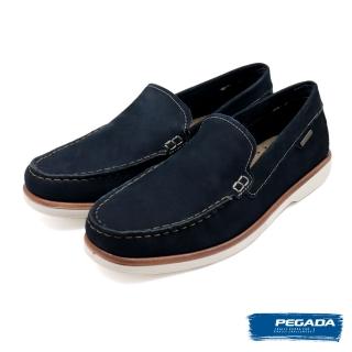 【PEGADA】巴西麂皮素面懶人休閒鞋 海軍藍(141903-NA)